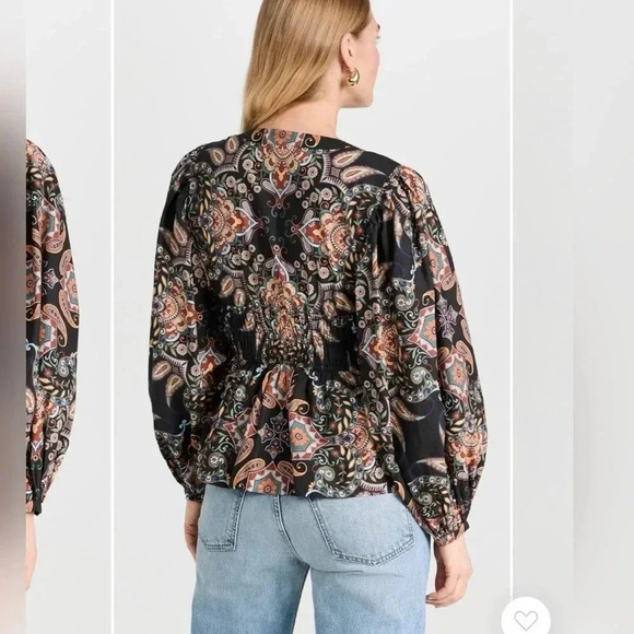 Cara Cara Emmery Boho Floral Poplin Top Size S LIKE NEW - Picture 3 of 6